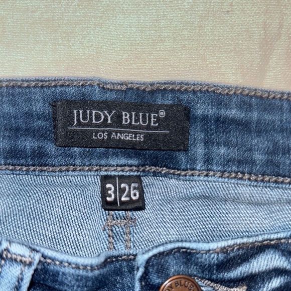 Blue Skinny Distressed Jeans with Rips and Full Length - Picture 2 of 4